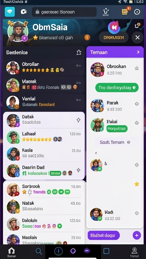 Fitur interaksi sosial yang memudahkan koneksi antar pemain.