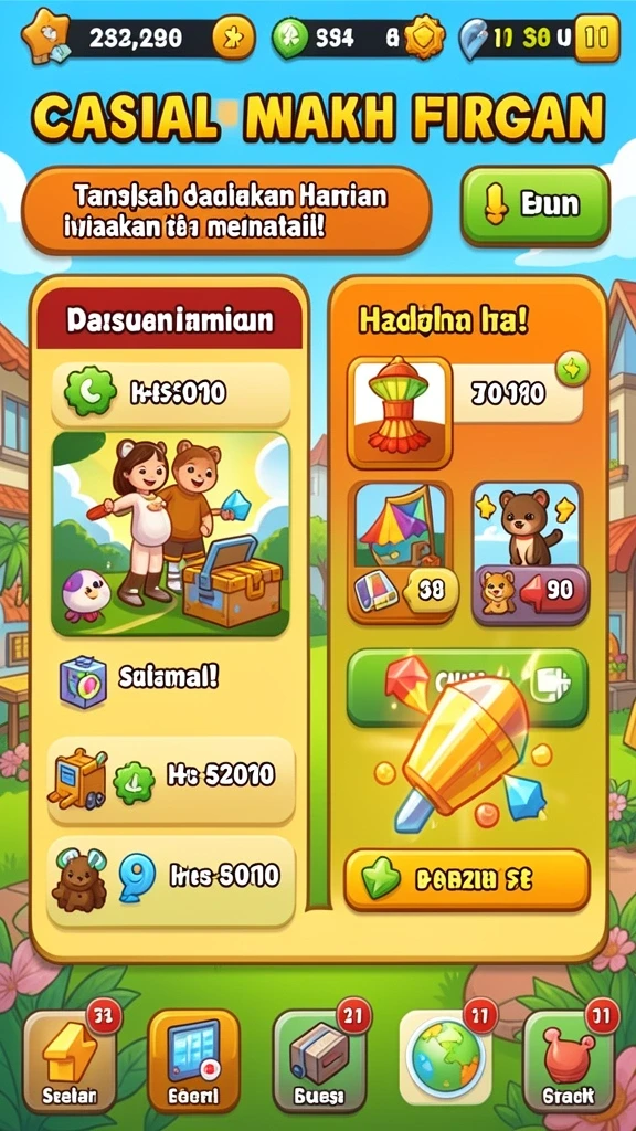 Fitur sosial memungkinkan interaksi dengan teman dan pemain lain.