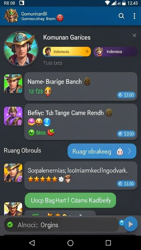 Screenshot menunjukkan karakter yang dapat dimainkan dengan desain kreatif.