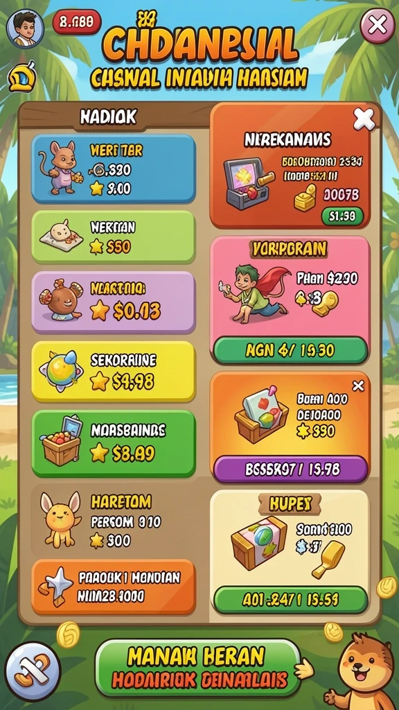 Berbagai karakter unik siap untuk bertarung.