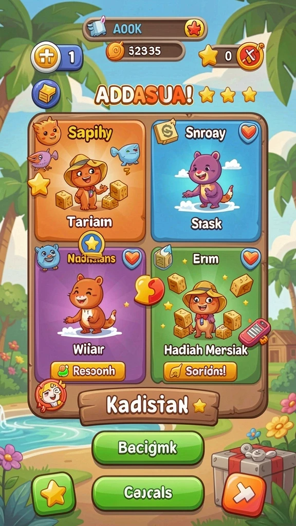 Latar belakang grafik yang indah dan detail.