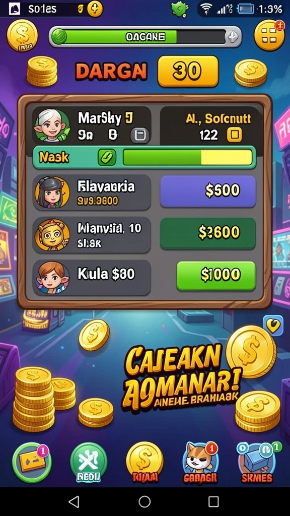 Screenshot menunjukkan karakter-karakter unik dalam permainan.
